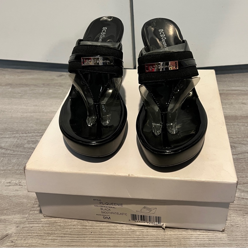BCBGeneration Black Women's Sandals with Silver Accents
